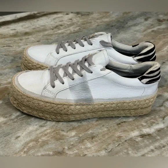 Women’s Coconuts by Matisse white leather platform espadrille sneakers- Size 9 - Picture 5 of 12